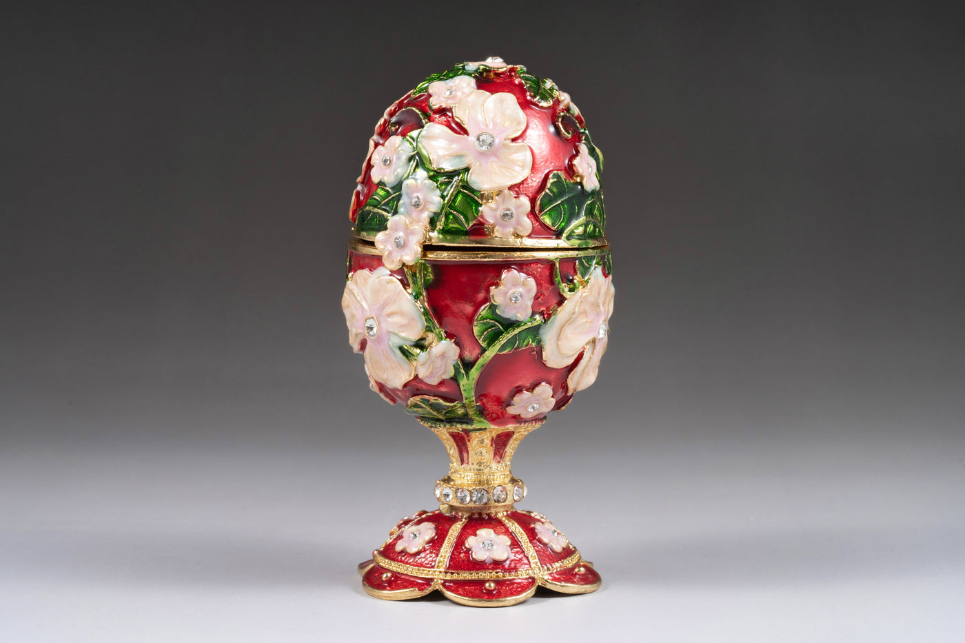 Red Cherry Blossom Egg with Pink Flowers